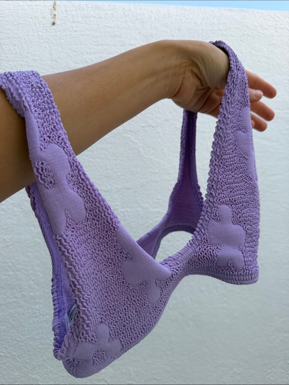 NEW W tags Bond-eye Lavender Floral Knit Bikini Set - Picture 3 of 7